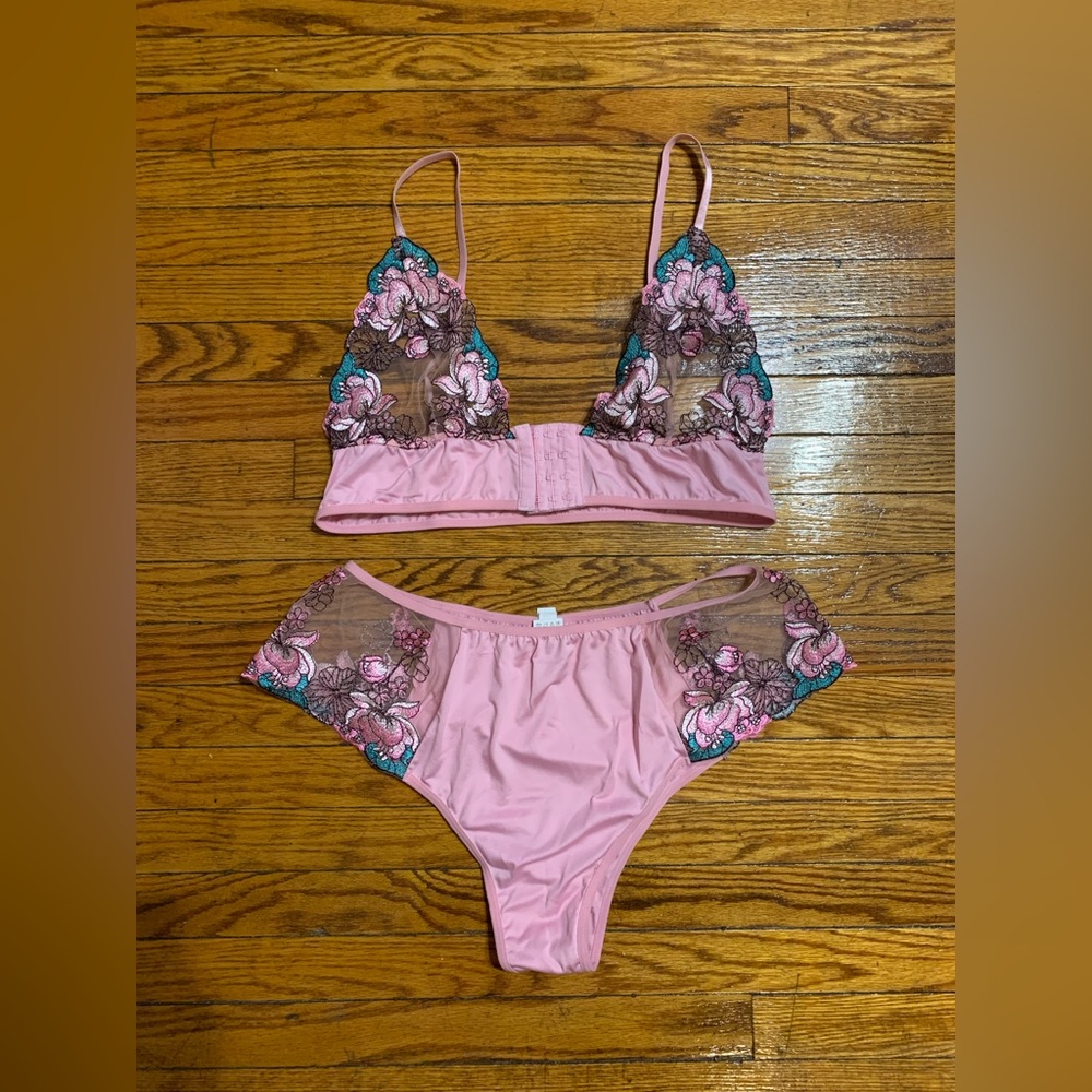 Pink Two-Piece Lingerie Set